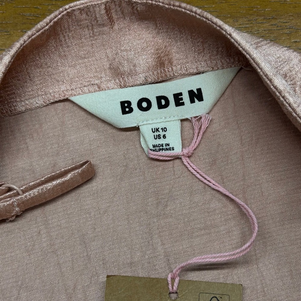 Boden US 6 Longerline Cami NWT Pink Coral Sateen Camisole T1292 - Picture 4 of 11